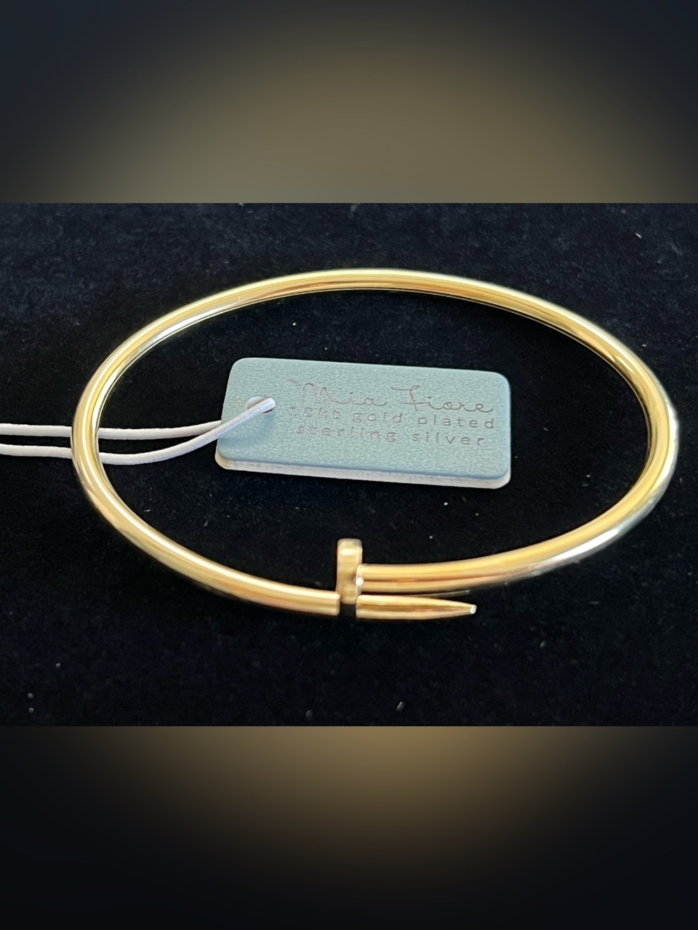 Mia Fiore Italy 18K Gold Plated Sterling Silver 925 Nail Bracelet